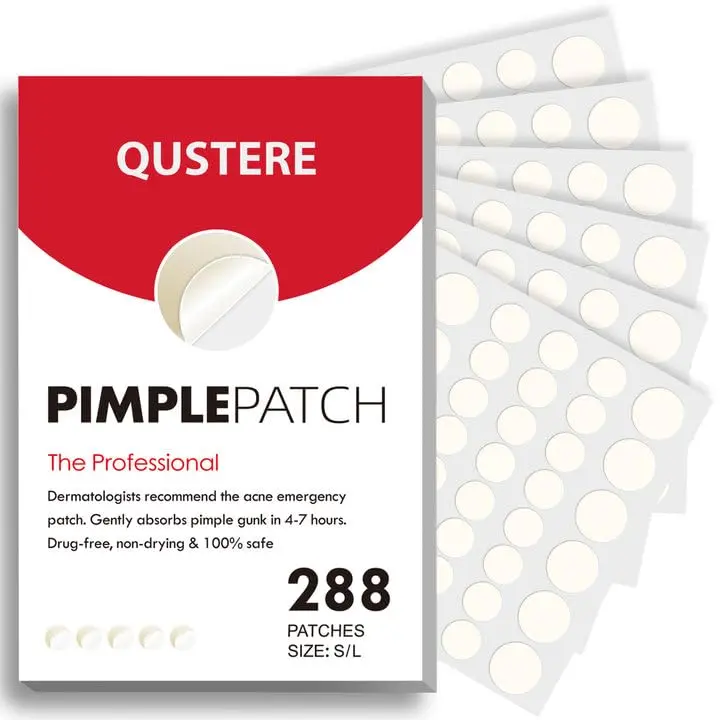 QUSTERE Pimple Patches for Face, Hydrocolloid Acne Patches, Cute Round Shape Zit Covers, Spot Stickers with Tea Tree, Salicylic Acid & Cica Oil| 2 Sizes (9mm, 12mm) |288 Count  Skincare Clear tiktokshopbacktoschool