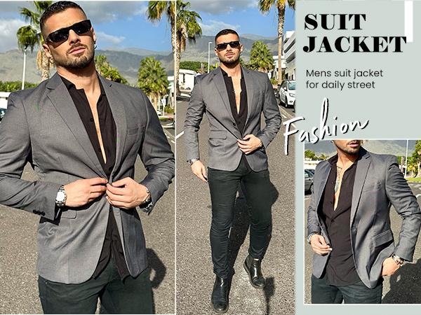 COOFANDY Mens Sport Coat Casual Blazer One Button Business Suit Jacket Classic Menswear Fashion Outfit Vneck Long Sleeve COOFANDY Mens Sport Coat Casual Blazer One Button Business Suit Jacket Classic Menswear Fashion Outfit Vneck Long Sleeve