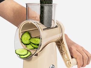 SUSTEAS Rotary Vegetable Chopper 5 Blades Mandoline Slicer Efficient Prep Essential Kitchen Utensils Retro Green