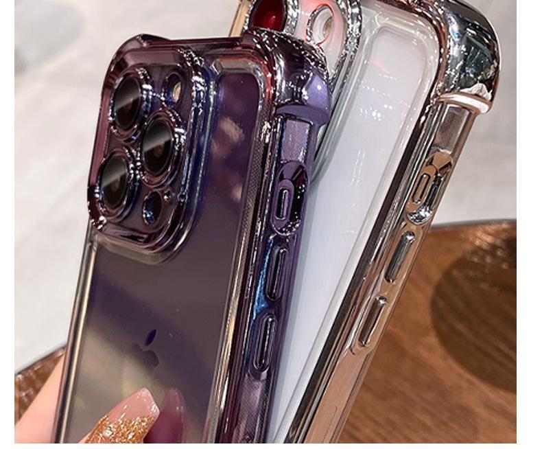 Five Butterflies Pattern Women's Phone Case for iPhone 11/12/13/14/15/16/17 Pro Max, Pink Chrome Alloy Frame Reinforced Corner Protection Protective Phone Cover