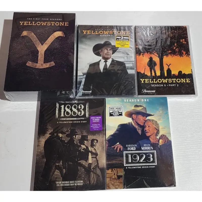 Epic Yellowstone Dutton Saga Montana DVD Video TV Series Collectors Edition - Brand New Sealed, Seasons 1-4 & 5 Part 1, 1883 & 1923, Western Family Power Struggles, Great Depression Context, Fast Shipping, Binge-Watching Ready, Entertainment, Full Saga Se