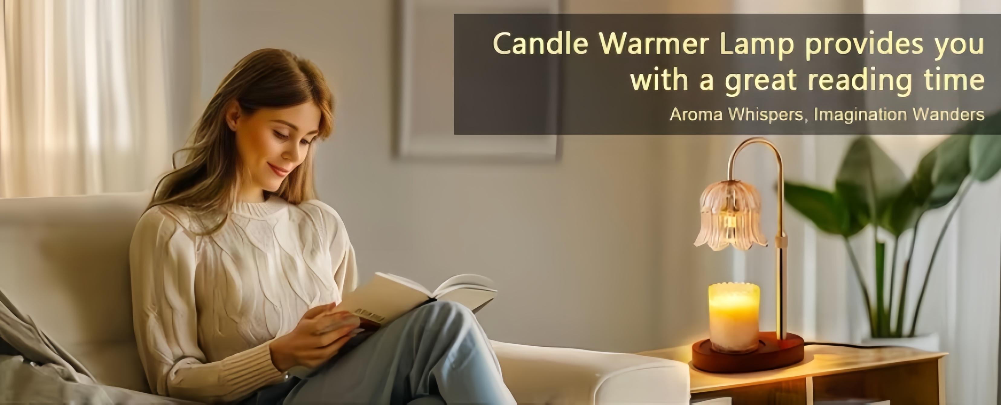 Modern Metal Candle Warmer Lamp with Timer & Brightness Control Adjustable Flameless Safety Cylindrical Decorative for Home Decor & Relaxation Amber-Scented Jar Candle Warmer Lamp