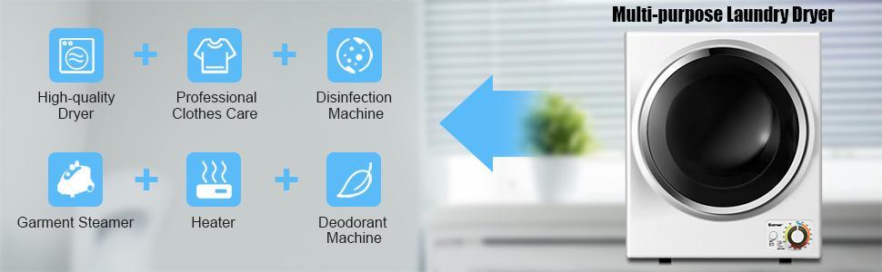 [AffiliateLive] Costway-Potable Clothes Dryer, 900W Compact Dryer w/4 Automatic Drying Mode, Stainless Steel Drum & Control Panel, 110V Electric Dryer for Apartments springtok