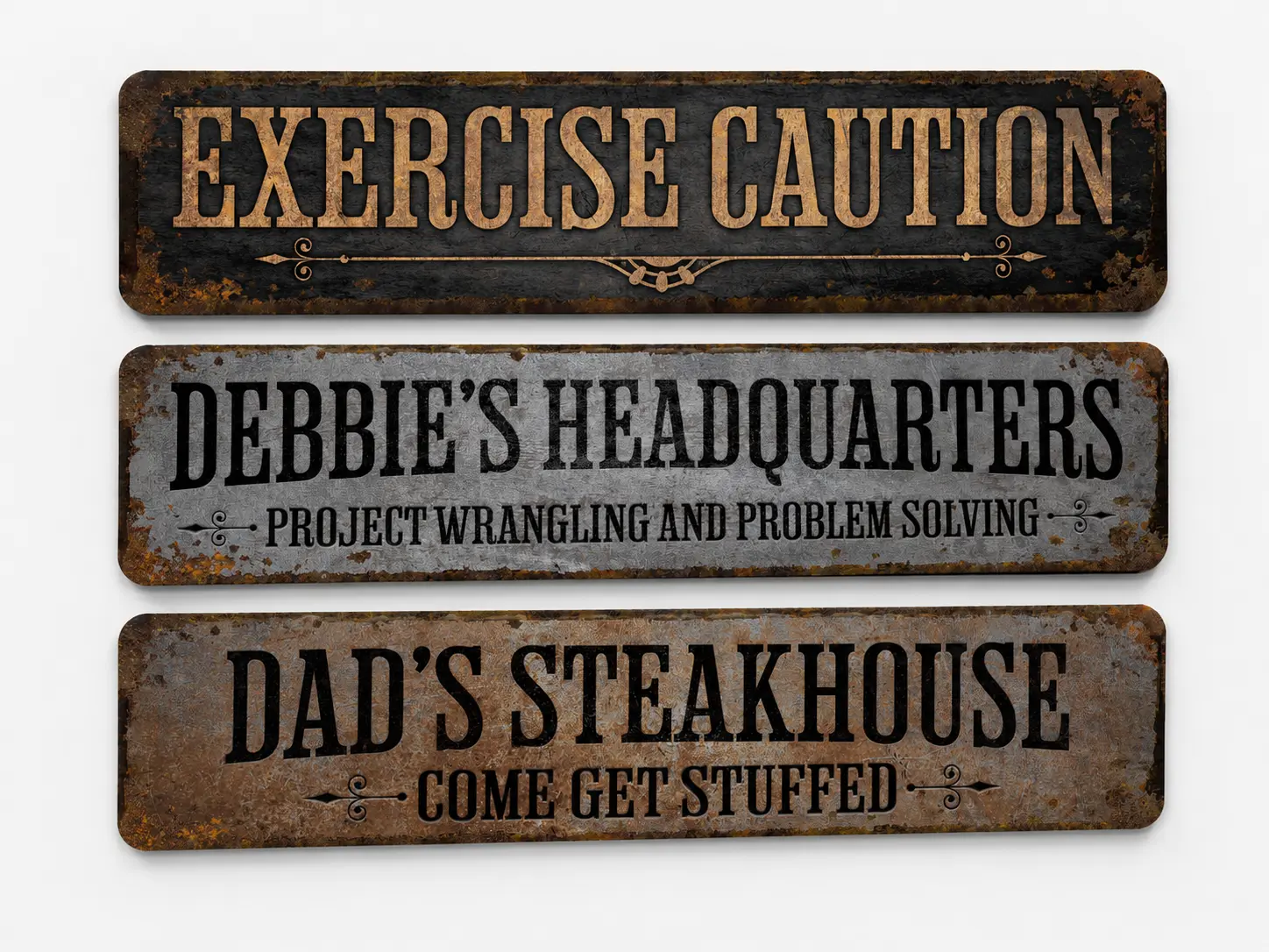 Customizable Rusty Metal Sign - 16x4in Vintage Retro Personalized Wall Decor, Home Supplies Plaque for Bar, Man Cave