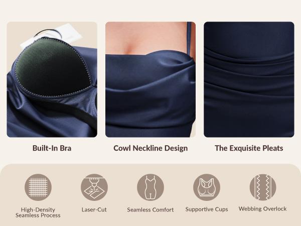 Curvysweet CDK0522A Elegant Draped Neckline Midi Bodycon Spaghetti Strap Dress with Built-In Bra & Ruched Waist — Perfect for New Year, Valentine’s Day, Date Night, Cocktail Parties, Wedding Guests & Birthdays