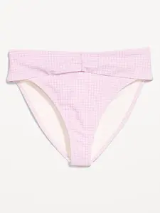 Old Navy Women's High-Waisted Cinched Bikini Swim Bottoms