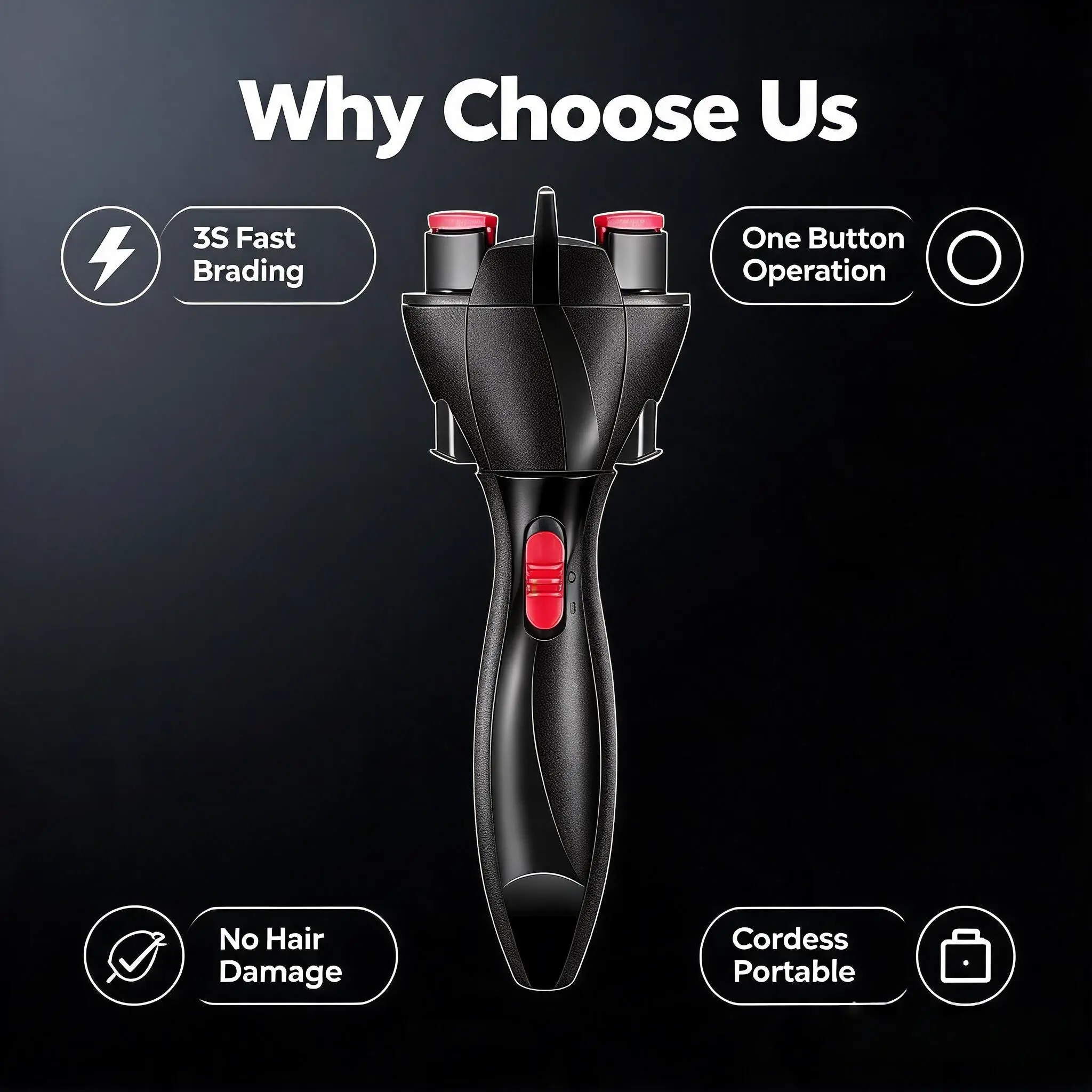 Automatic Electric Hair Braiding Machine, Hair Curler Iron for Personal Beauty & Care Appliance Use, Automatic Hair Styler, Hair Curler Automatic Rotating