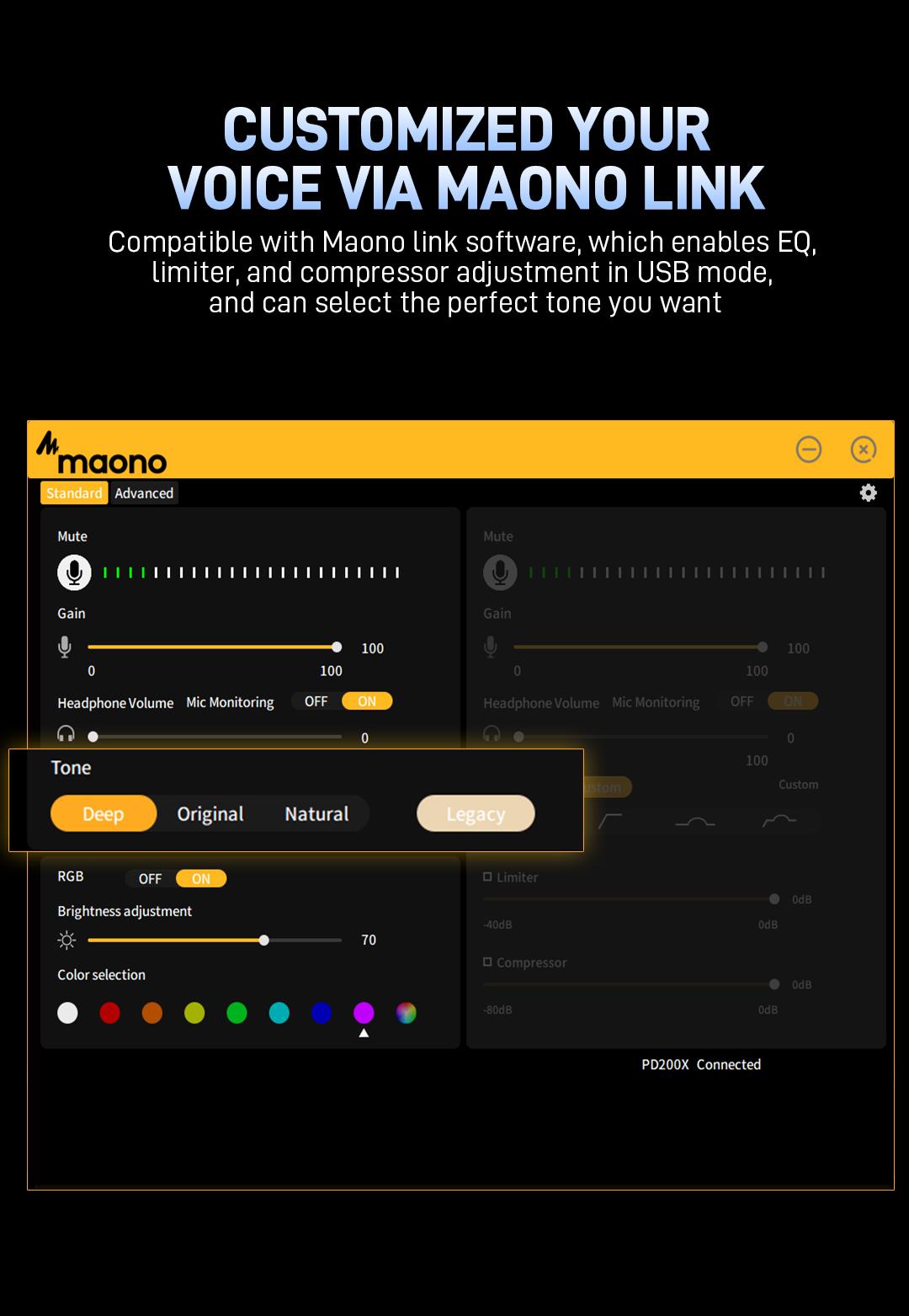 Maono PD200X Dynamic RGB Gaming Microphone with USB & XLR Cable Connectivity, Mute button, noise reduction, zero latency, widely compatible with computers, PC, Mac, Android /iOS smartphone, audio mixer, friendly for Singing, Gaming, Podcasting, Recording. Maono PD200X Dynamic RGB Gaming Microphone with USB & XLR Cable Connectivity, Mute button, noise reduction, zero latency, widely compatible with computers, PC, Mac, Android /iOS smartphone, audio mixer, friendly for Singing, Gaming, Podcasting, Recording.