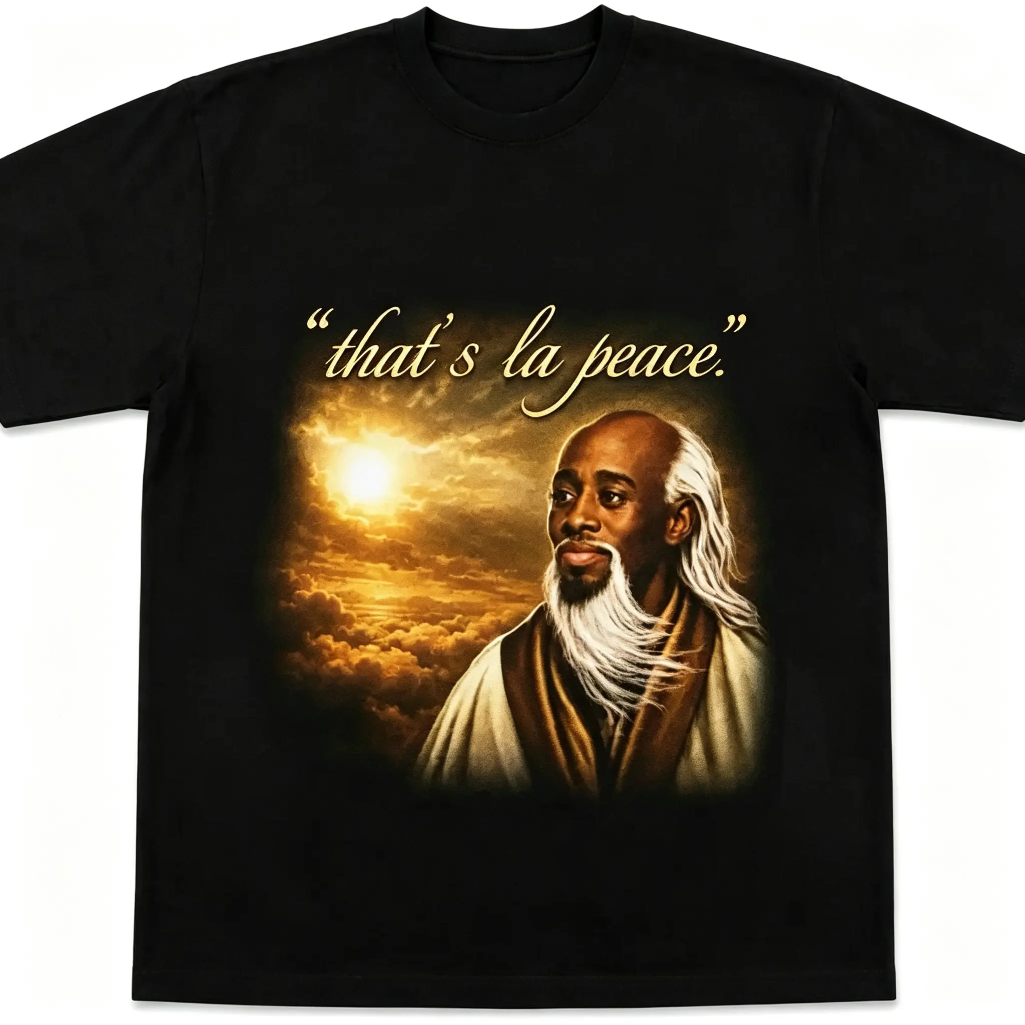 Graphic Tee “That’s La Peace” 888 T-Shirt for Men & Women, Peace Sign Graphic Short Sleeve Tee, Vintage Y2K Positive Message Streetwear Shirt, Casual Weekend & Everyday Outfit, Cool Gift for Peace Lovers, Spiritual Style and Retro Graphic Fans