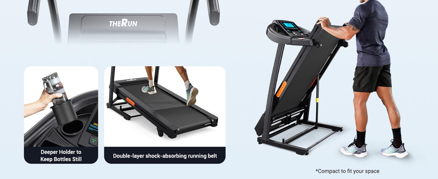 Incline Treadmill, Treadmills for Running and Walking, 300 lbs Weight Capacity Folding Treadmill with 0-16% Auto Incline, Wide Belt, 3.5 HP, App, Heart Rate