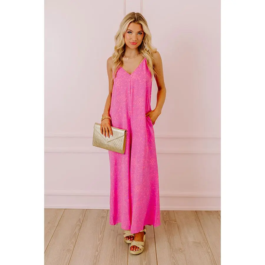 Casually Chic Floral Jumpsuit in Violet