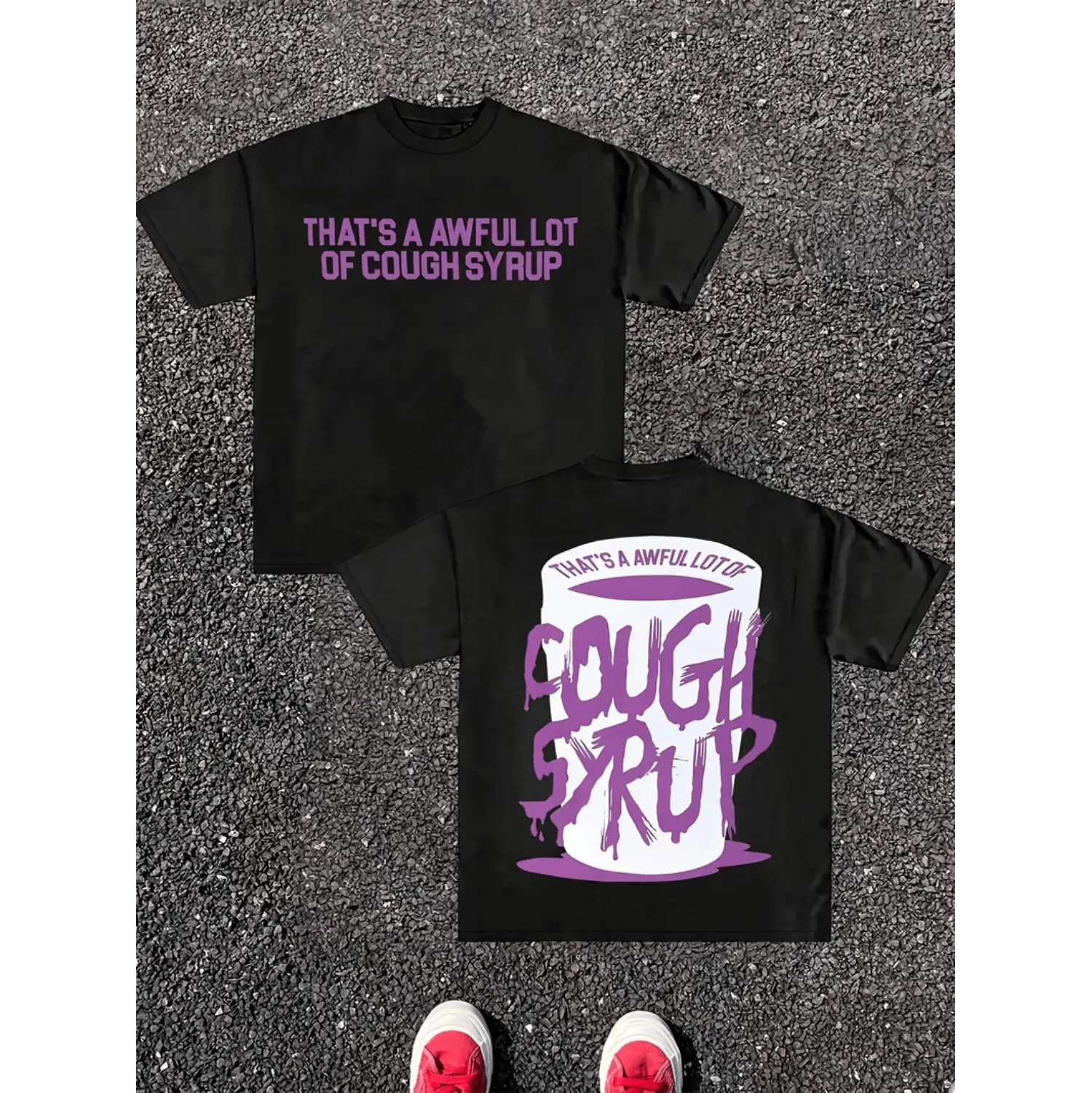 Men's Graphic T-Shirt, Lightweight Short-Sleeve Athletic Top with Humorous Cough Syrup Print for Summer Sports and Casual Streetwear, Casual Running Tops, Athletic Tee, Graphic Tees, Mens Clothing, Casual Workout Tops, T Shirts