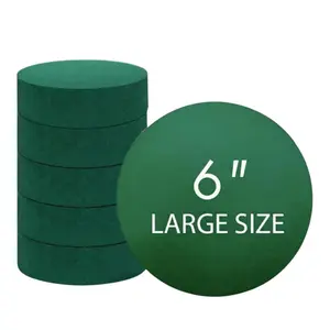 6Pcs Round Floral Foam Blocks for Fresh and Artificial Flowers 6 X 1.5inch Dry & Wet Green Flower Foam for Flower Arrangements and Florist Supplies - Home Improvement.