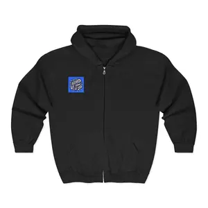Blue Retro Cassette Tape zipper hoodie