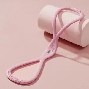 Resistance Band for Women & Men - 15lb Figure 8 Exercise Bands, Silicone Pull Rope for Shoulder, Back & Arm Workout, Non-Slip Handles, for Home Gym & Yoga