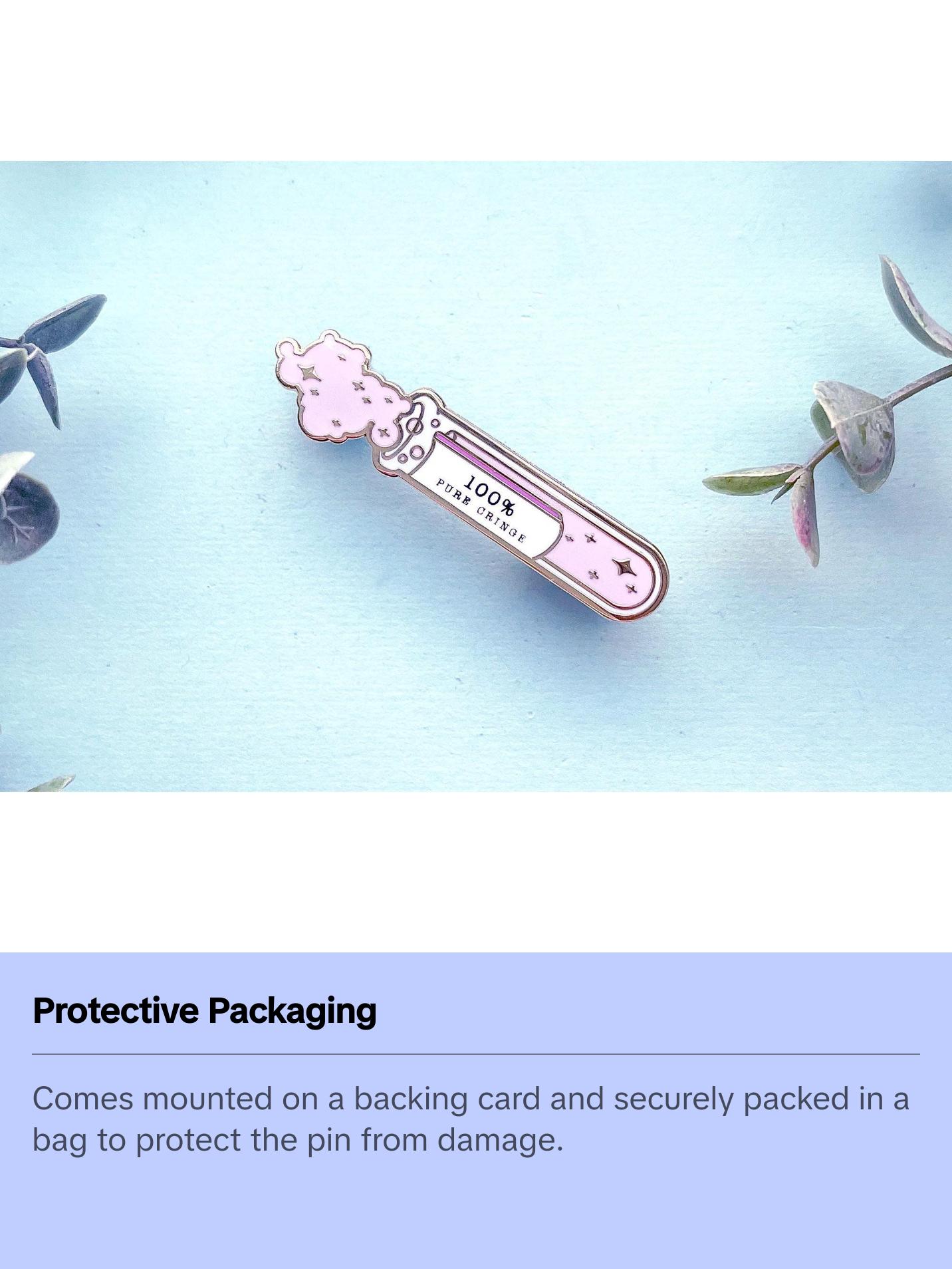 100% Pure Cringe Test Tube Enamel Pin