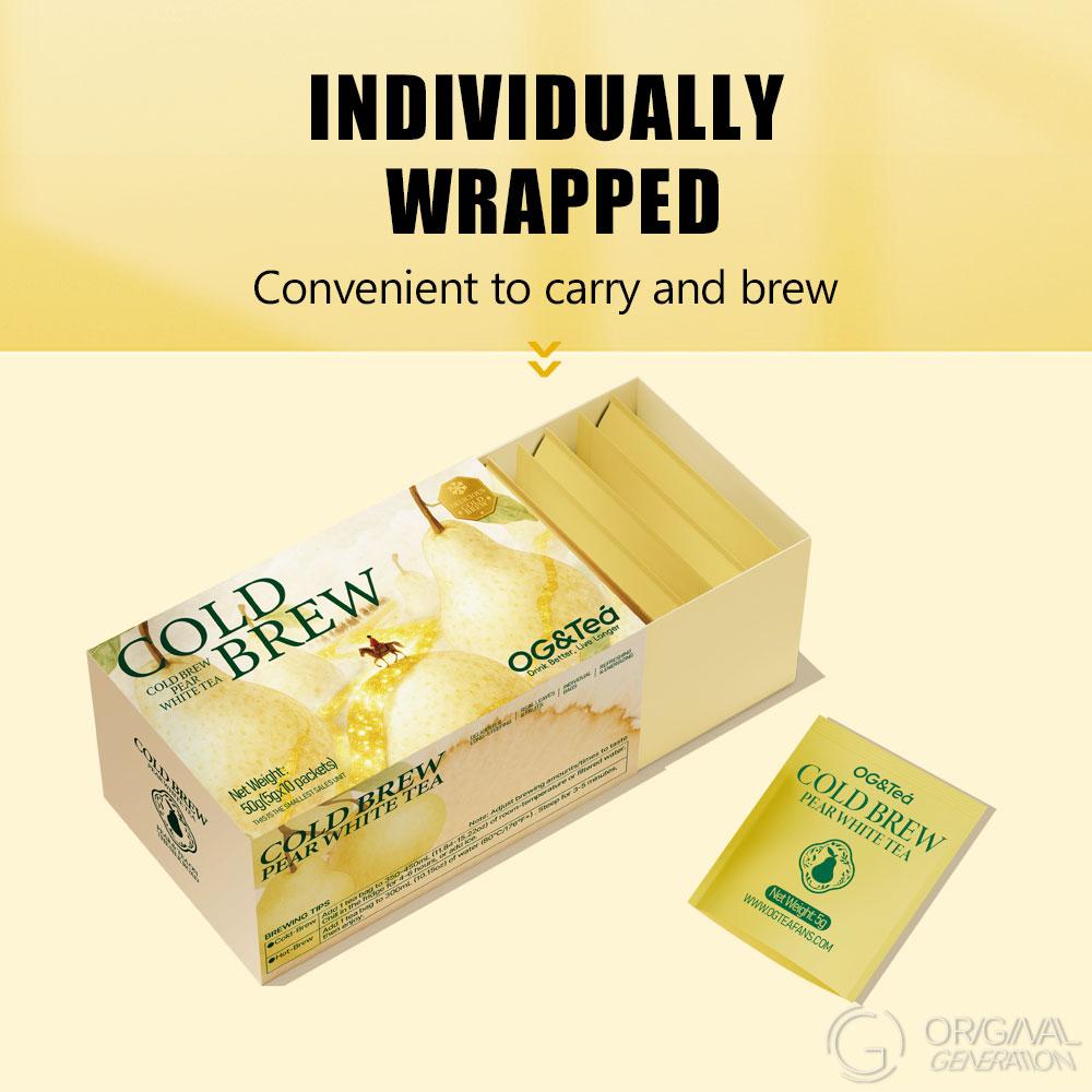 BOGO Detox Cold Pear White Tea 2 Cartons (1 Carton 40g 4g×10pack)×2 With Forest Thermos Real Pear Osmanthus Old White Tea Inside, No Sugar, No Artificial Flavor