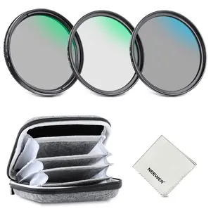 NEEWER NW Series 67mm UV/CPL/ND4 Lens Filter Kit, 3-Pack Multi-Coated Camera Lens Filters Set for DSLR, UV Protection, Polarizer Filter, ND4 Neutral Density, Reduce Glare & Improve Color for Photography & Video