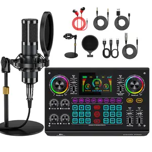 Ideanthro C200PRO-P15 Professional Sound Card Mixer Bundle, XLR Port + Touch Voice Changer for Podcast, Recording, Vocal & Game Voice