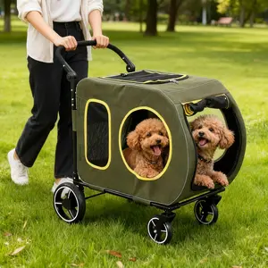 Kepptory Heavy Duty Dog Stroller for Large & Medium Dogs | 90lb Capacity, Scratch-Proof 600D Fabric, Detachable Carrier & Foldable Design