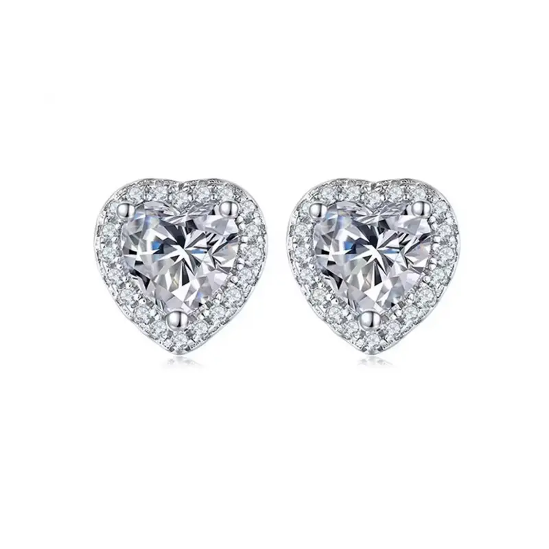 Diamond heart earrings