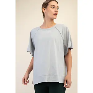 OVERSIZED COTTON SLUB SHORT SLEEVE TOP BY RAE MODE