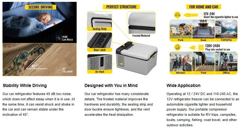 VEVOR 12 Volt Portable Car Refrigerator 10 Qt, TikTokShopBlackFriday, Mini Freezer (-4℉~68℉) W/APP Control Car Compressor Fridge Cooler 12V/24V DC and 110-220V AC For Camping, Road Trip, Travel, Outdoor and Home VEVOR 12 Volt Portable Car Refrigerator 10 Qt, TikTokShopBlackFriday, Mini Freezer (-4℉~68℉) W/APP Control Car Compressor Fridge Cooler 12V/24V DC and 110-220V AC For Camping, Road Trip, Travel, Outdoor and Home