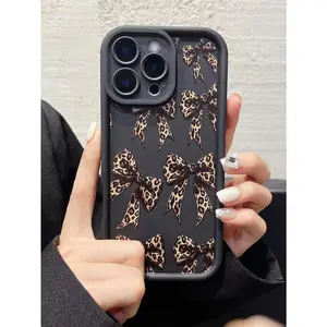 bow tie pattern phone case, compatible with iPhone 17 Pro Max, 16 Pro Max, 15 Pro, 14, 13, 12, and 11.  Shockproof and drop-resistant phone case made of durable silicone material.