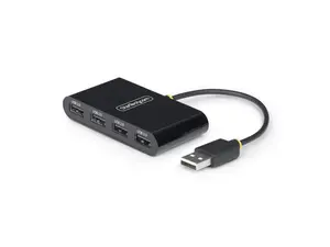 STARTECH 4-Port USB 2.0 Hub, USB Bus Powered, Small Travel Mini USB Hub, Multi-Port USB 2.0 Splitter, Portable USB Hub, 480Mbps, Overcurrent Protection (OCP) - ST4200MINI2-USB-HUB