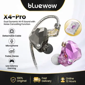 BlueWow X4 PRO In-Ear Dynamic Headphones 11mm Driver HiFi Stereo Sound Comfortable Fit Noise Reduction for Music Lovers Geometric Cut-outs