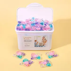 [Fragrant Laundry Pods] 50pcs 5-in-1Laundry Pods | Fragrance & Freshening, Soft Long-Lasting Scent, Concentrated Active Ingredients, Water-Soluble Outer Film - Laundry Liquid, Beads & Fragrance Beads