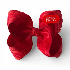 Hair Clips, Boutique Bows Classic Red