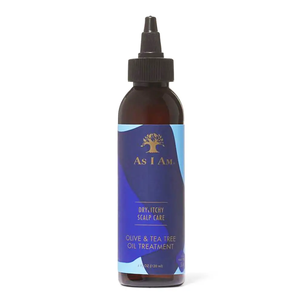 AS I AM Itchy Scalp Care Treatment with Olive & Tea Tree, Gentle Formula for Scalp Moisture, Haircare for Textured Hair, 4 oz, Dry, Oil, Salicylic Acid, 4 Fl Oz, Apply Topically, Us Lab, 4Oz