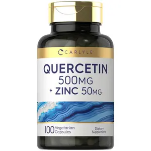 Carlyle Quercetin 500mg Capsules | with 50mg Zinc | 100 Count | Non-GMO and Gluten Free Supplement