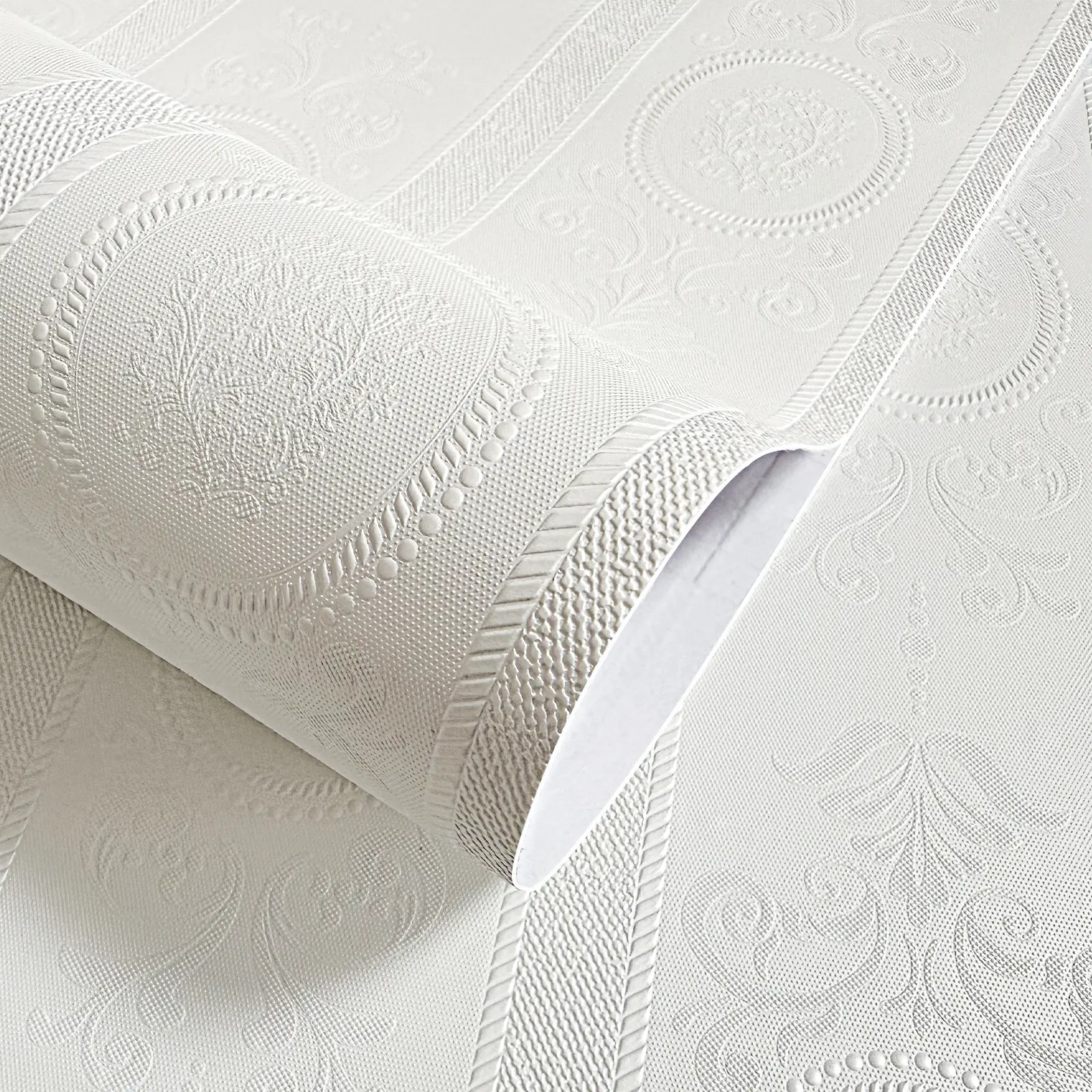 Simon&Siff Decorative Peel-and-Stick Wallpaper, 3D Embossed Textured Removable Sticky Wallpaper for Bathroom, Waterproof Self-Adhesive Contact Paper (17.3" x 120"), Decorative Wallpaper