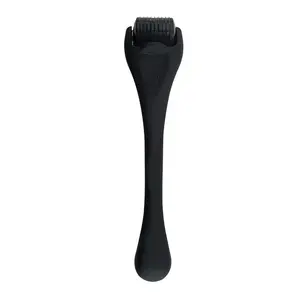 Derma Roller Titanium Microneedle Roller 540 Needles for Men Women Face Scalp Beard Care Matte Black Premium Micro Needling Tool