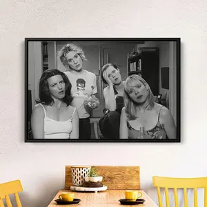 Satc Vintage Tv Series Print Sex And The City Poster Black And White, Retro Wall Art, Canvas