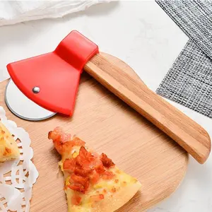 Pizza Cutter, 1 Count Stainless Steel Pizza Slicer with Wooden Handle, Pizza Tool, Kitchen Utensils & Gadgets, Pasta, Kitchen Cooking Accessories