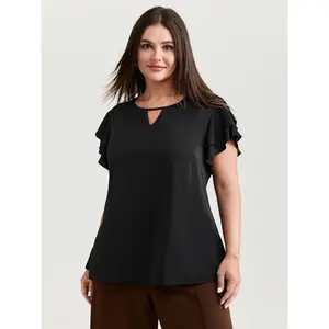 【Summer Turn-Up】【Essential】BlOOMCHIC Plus Size Layered Ruffled Arm-Friendly Sleeve Blouse [M-6X] 2026 Summer Pick for Mother's Day Swimweek,summerwins,Spotlight,Summer wins,Deals for you days