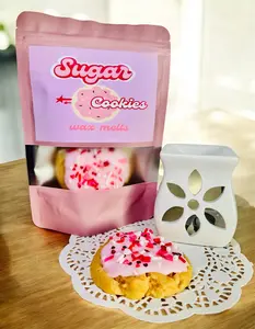 Sugar Cookies Wax Melt Set - 4 Cookies with Frosting and Sprinkles in Re-Sealable Bag for Home Décor