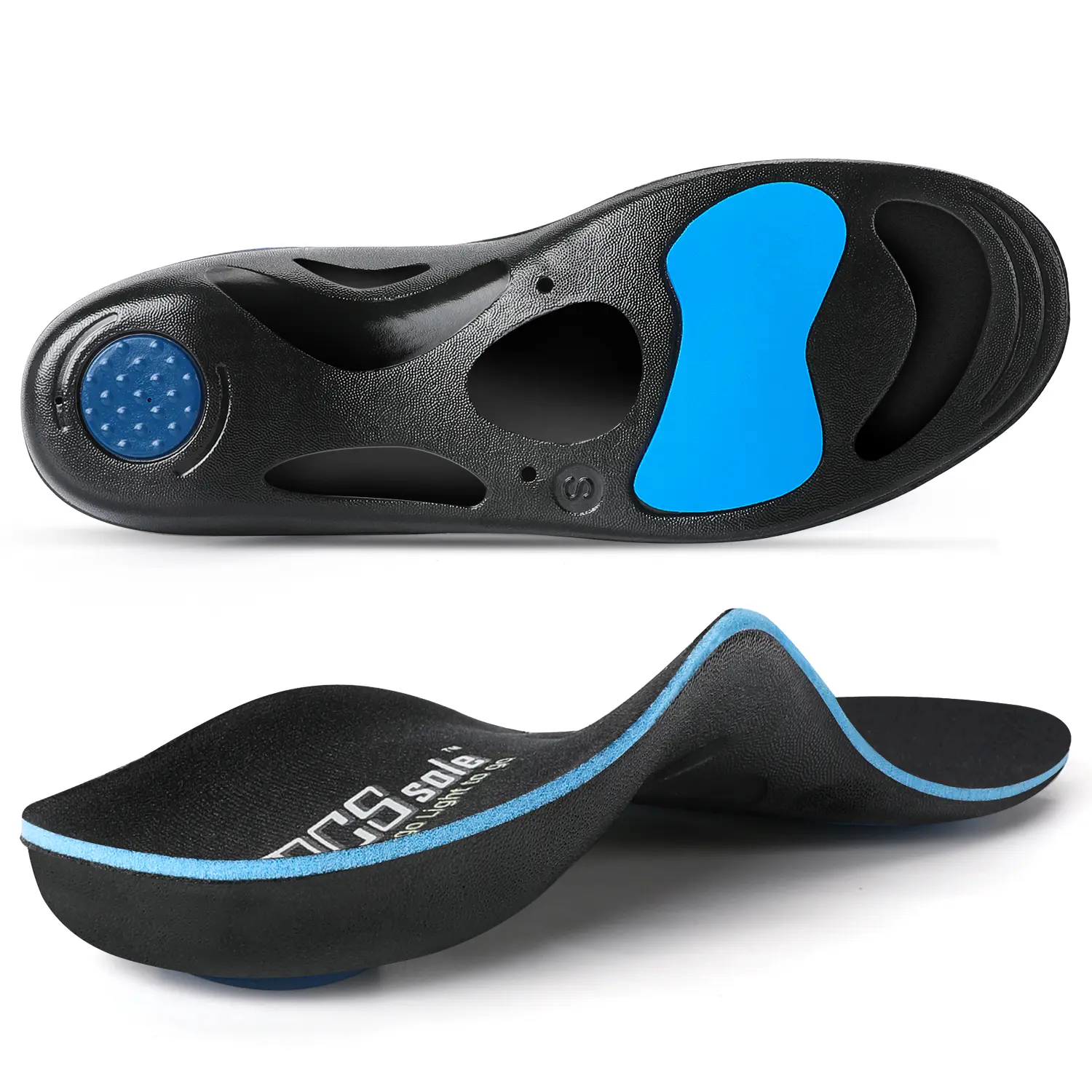 PCSsole Orthotic High Arch Support Insoles, Comfort Gel Work Boot Insert for Flat Feet, Plantar Fasciitis, Feet Pain, Heel Spur Pain,Metatarsalgia,Over Pronation for Men and Women  height boosters