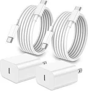 iPhone 17 16 15 Charger Fast Charging,2Pack 20W Apple iPad USB C Wall Chrager Block with 6FT USB C to C Cable for iPhone 17/Pro/Pro Max/17 Air/ 16/16 Pro/16 Pro Max/15/Plus/Pro/Pro Max (White)