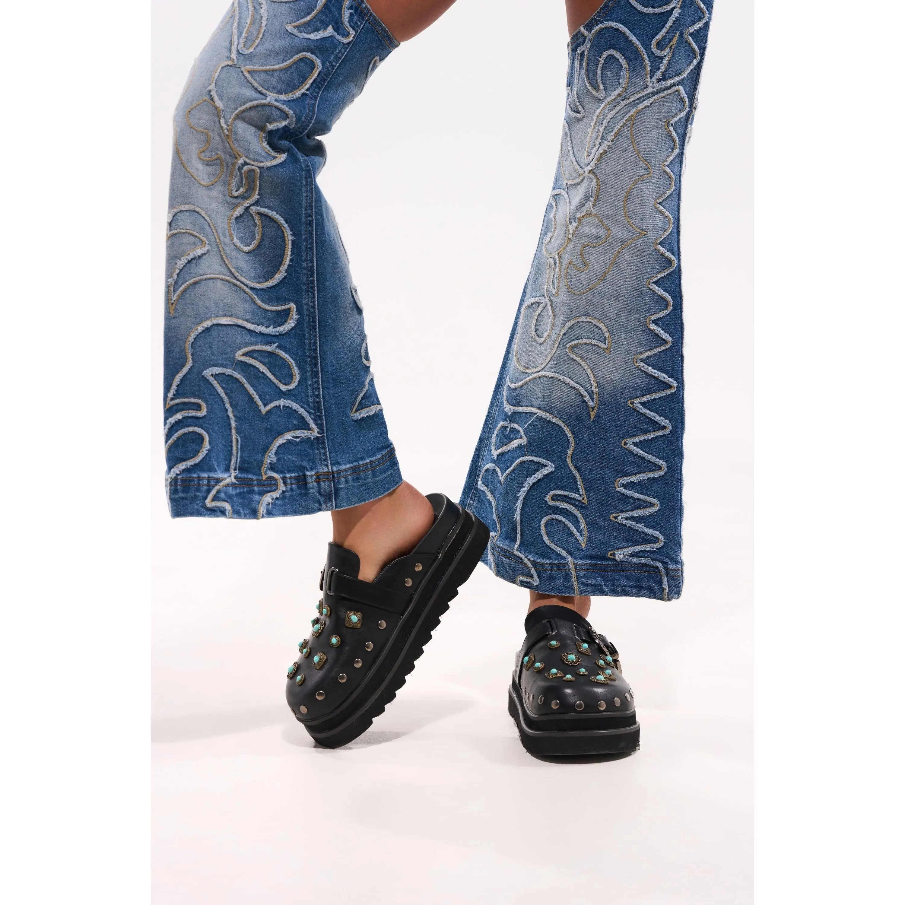 AZALEA WANG MAVIS FLAT EMBELLISHED CLOG