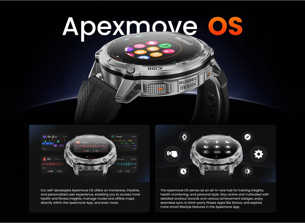 KOSPET TANK T4 Smartwatch with 14-Day Battery Life 1.43AMOLED Display 50M Waterproof Full-Metal Body AI Assistant for Android iOS Fitness Tracker Running Watch GPS Waterproof Smartwatch Wearable Monitor Auto, Durable Stainless Steel, New Year Pick