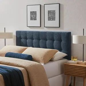 Lily Upholstered King Size Headboard in Navy