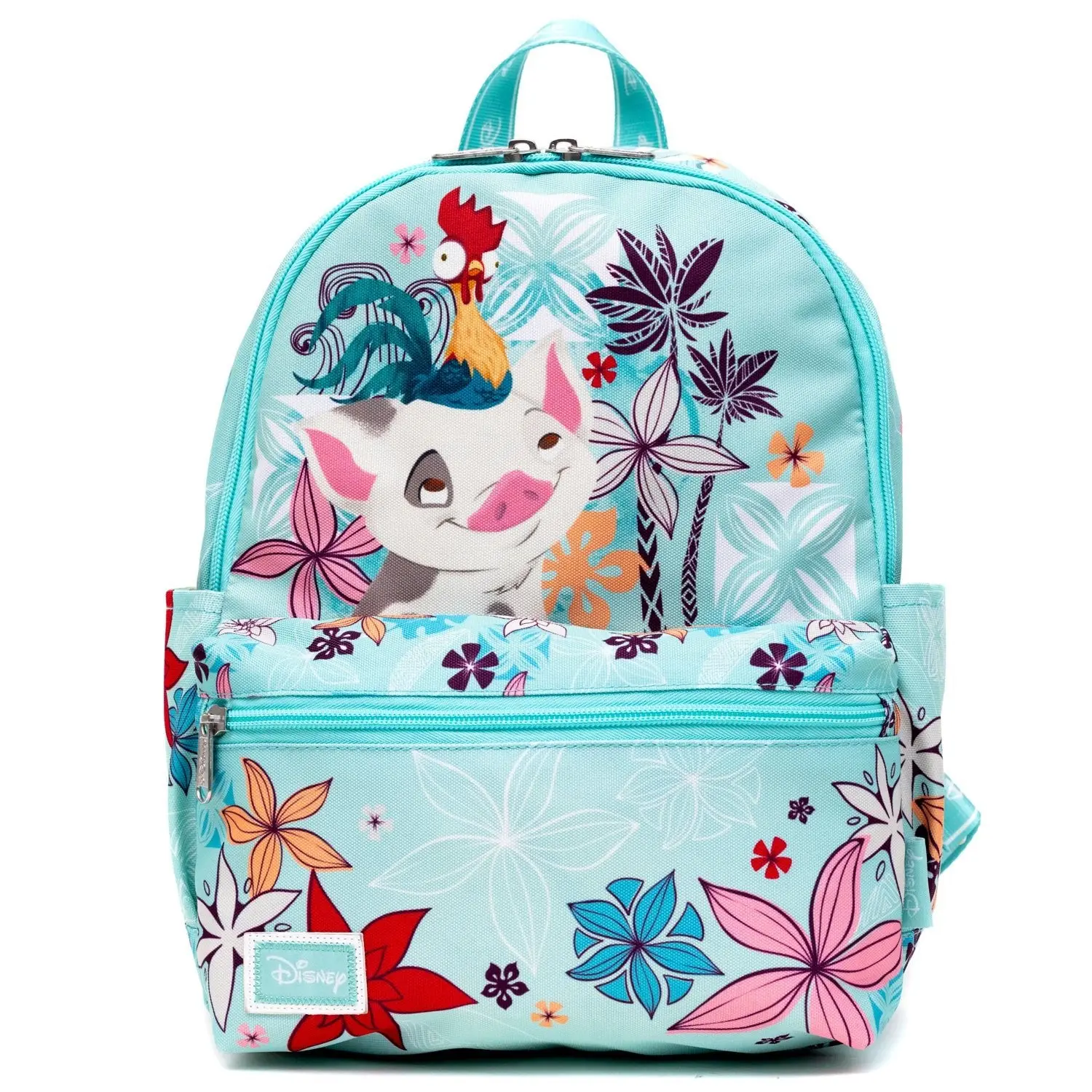 WondaPop Disney Moana Pua and Hei Hei Nylon Kids Mini Backpack - Character-Themed Graphic Backpack with Side Pockets, 13" h x 9.5" w x 4.5" d, Multi-Functional Daily Use Bag