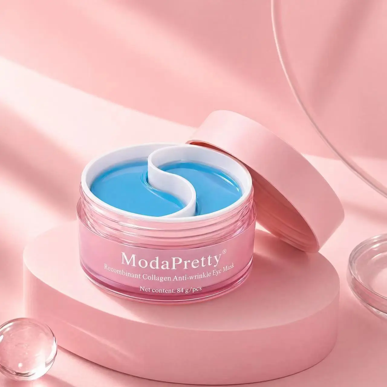 Latest Recombinant Collagen Under Eye Patches for Dark Circles, Puffy Eyes, Wrinkles & Bags, Firming & Brightening Skincare, Sensitive Skin Friendly, Non-Irritating Blue Hydrogel Eye Mask with Peptides & Niacinamide, Cooling Anti-Wrinkle Eye Bags Treatm