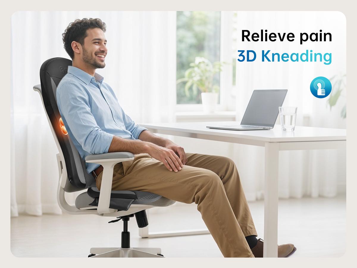 Comfier Shiatsu Back Massager with Heat & Vibration - Deep Tissue Massage for Neck Hip Relief - Home Office Chair Pad - Gift for Women Men Dad Mom Adjustable Daily - Mild Therapy