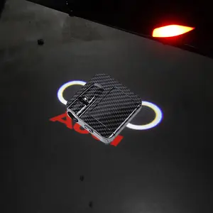 2pcs Car Door Welcome Lights for Audi A1 A3 8P 8V A4 A5 A6 A7 A8 Q3 Q5 Q7 Q8 Sline TT Logo Projector Ghost Shadow Lamp(Battery Not Included)
