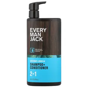 Every Man Jack 2 In 1 Shampoo + Conditioner, Coconut + Vanilla, 16 fl oz (473 ml)